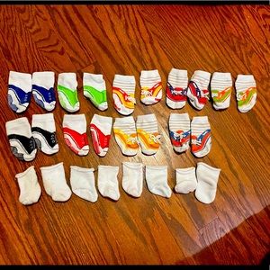 Infant boy socks 10 trumpette, 5 plain